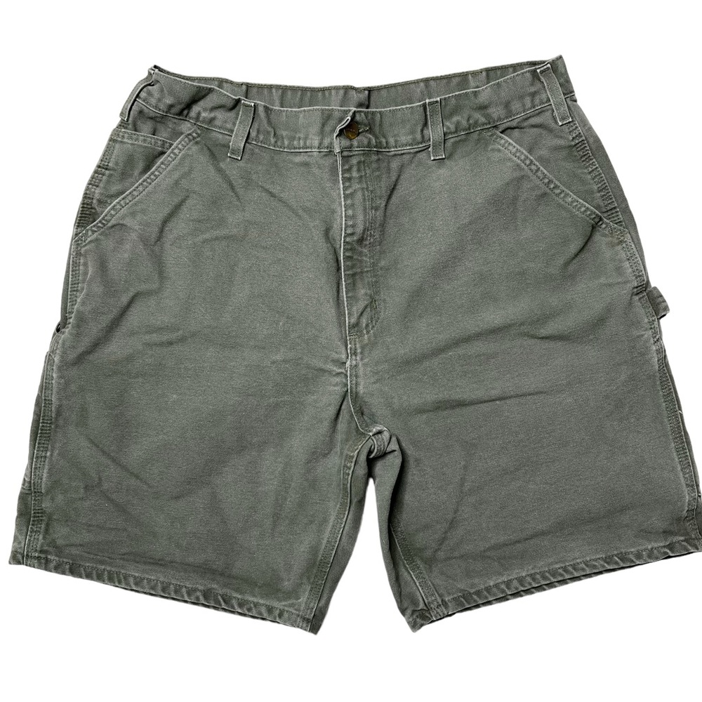 Carhartt Cotton Canvas Rugged Hammer Loop Shorts 8.5” in Green Men’s Sz 38 - Picture 2 of 6